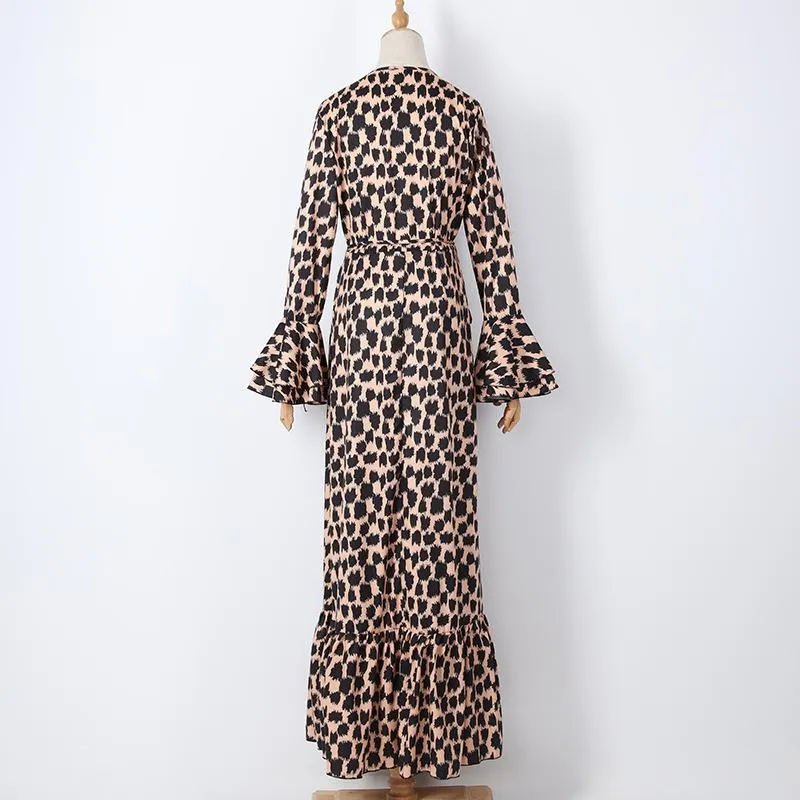 Women Sexy Leopard Summer Long Dresses