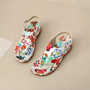 Women's Comfortable Thong Style Sandal with Floral Pattern