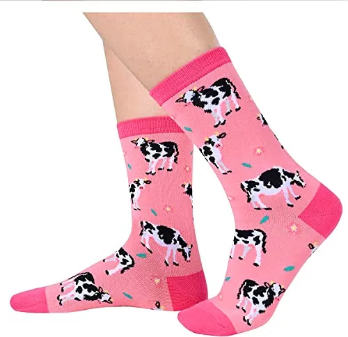 Womens Cow Socks Gift Ideas for Her Valentines Gifts Cow Gifts for Cow Lovers