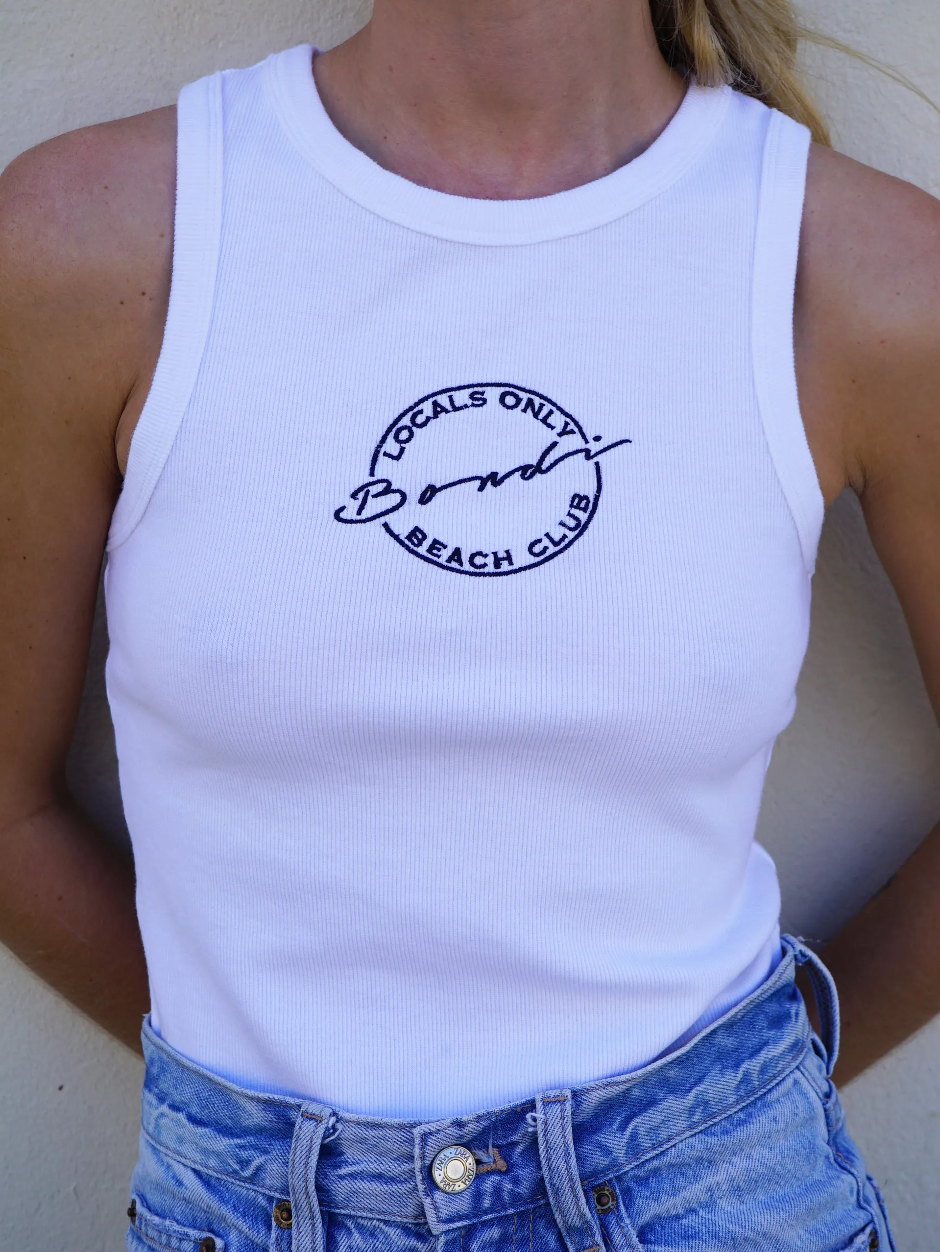 Women's Locals Only Rib Tank (White)
