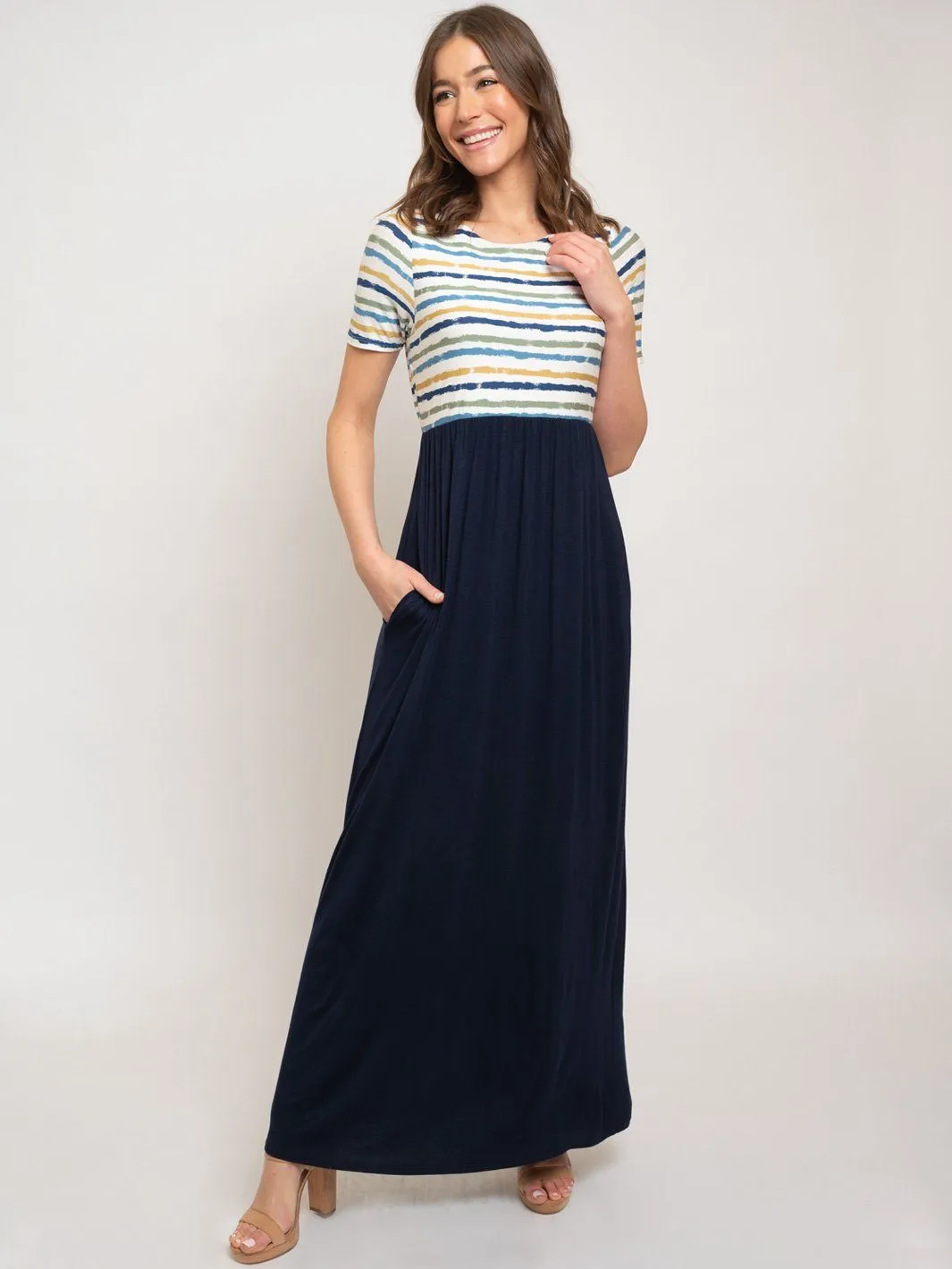 WOMEN'S MAXI STRIPES DRESS