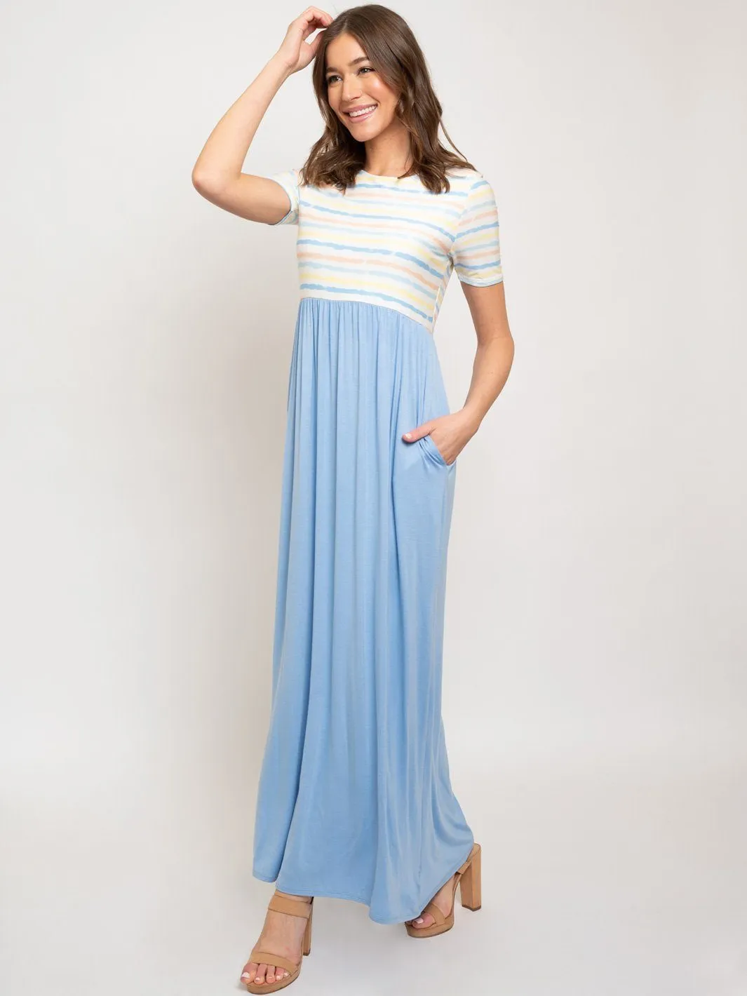 WOMEN'S MAXI STRIPES DRESS