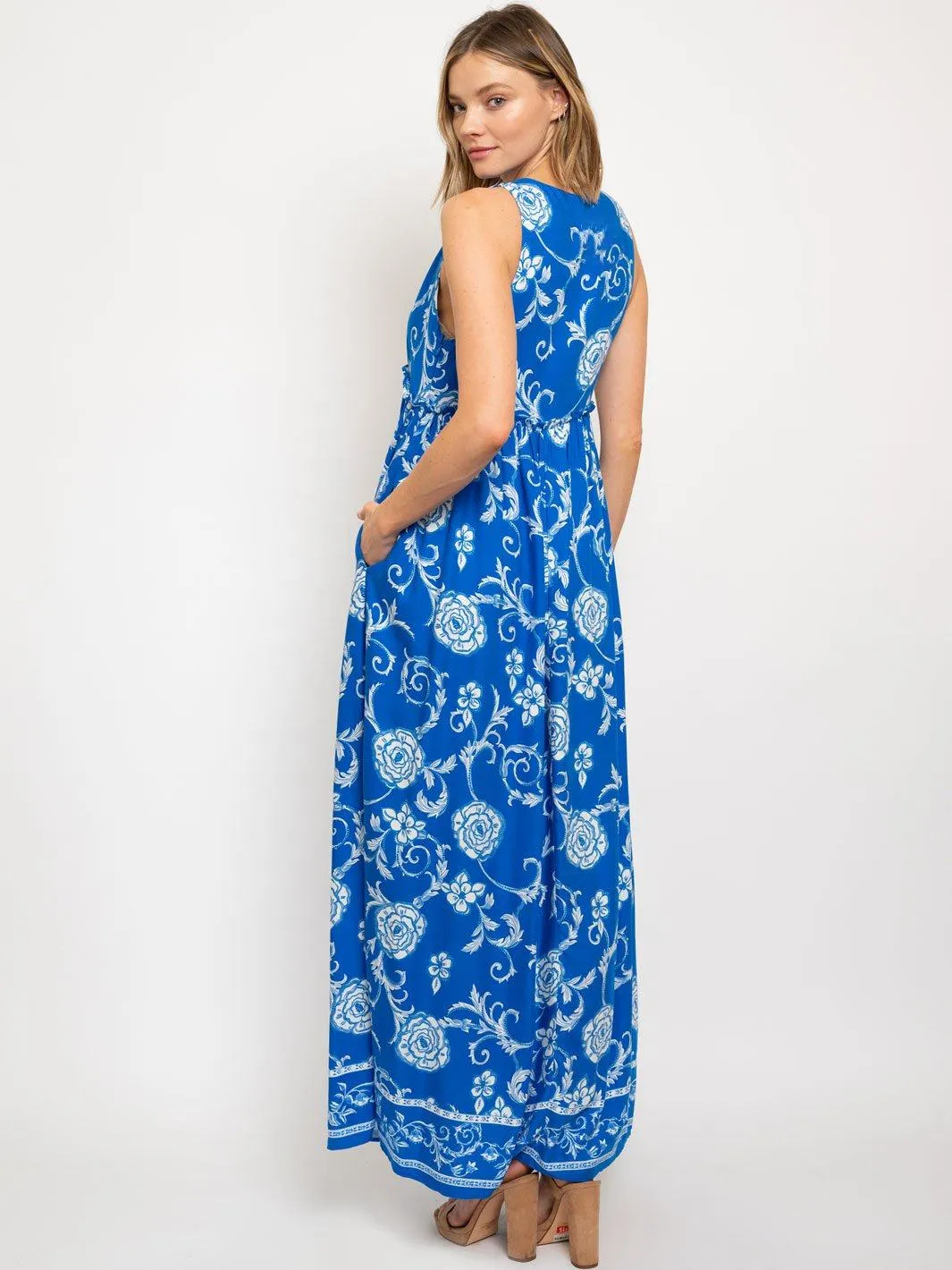 WOMEN'S PETITE FLORAL MAXI DRESS