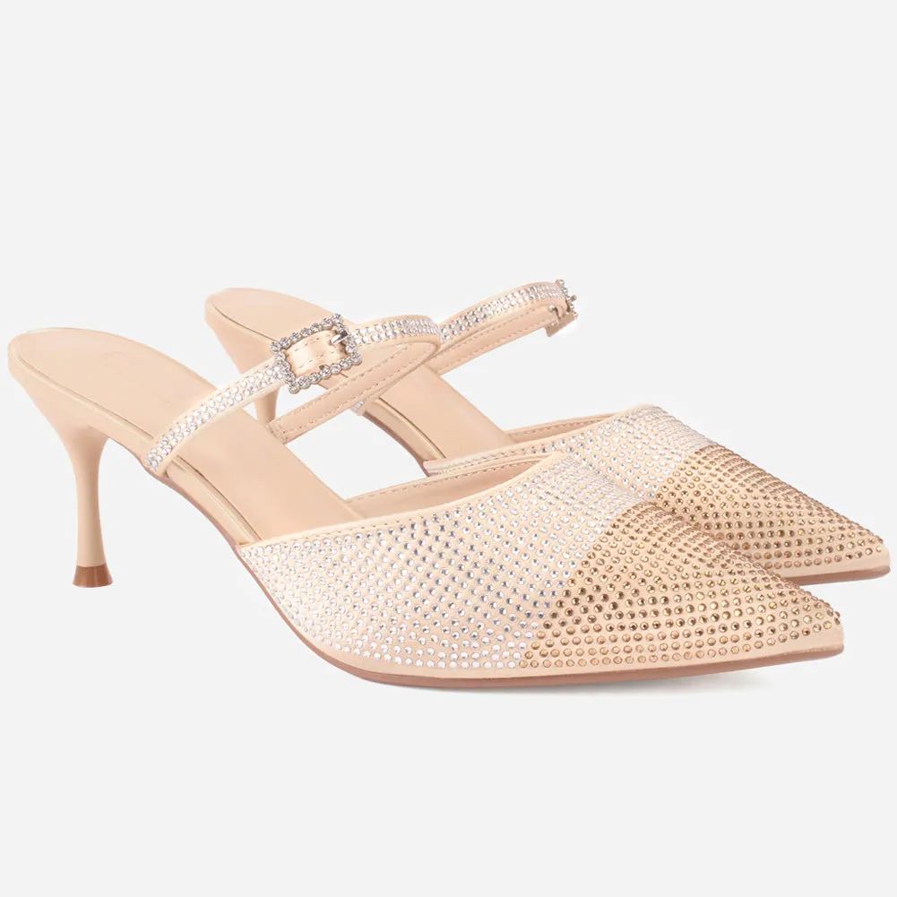 Women's "LIKORICE" Glittery Evening Sandals