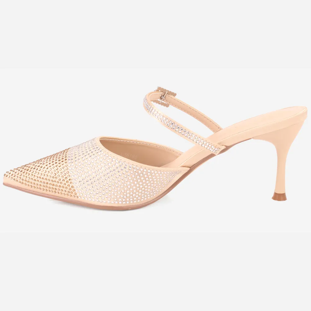 Women's "LIKORICE" Glittery Evening Sandals