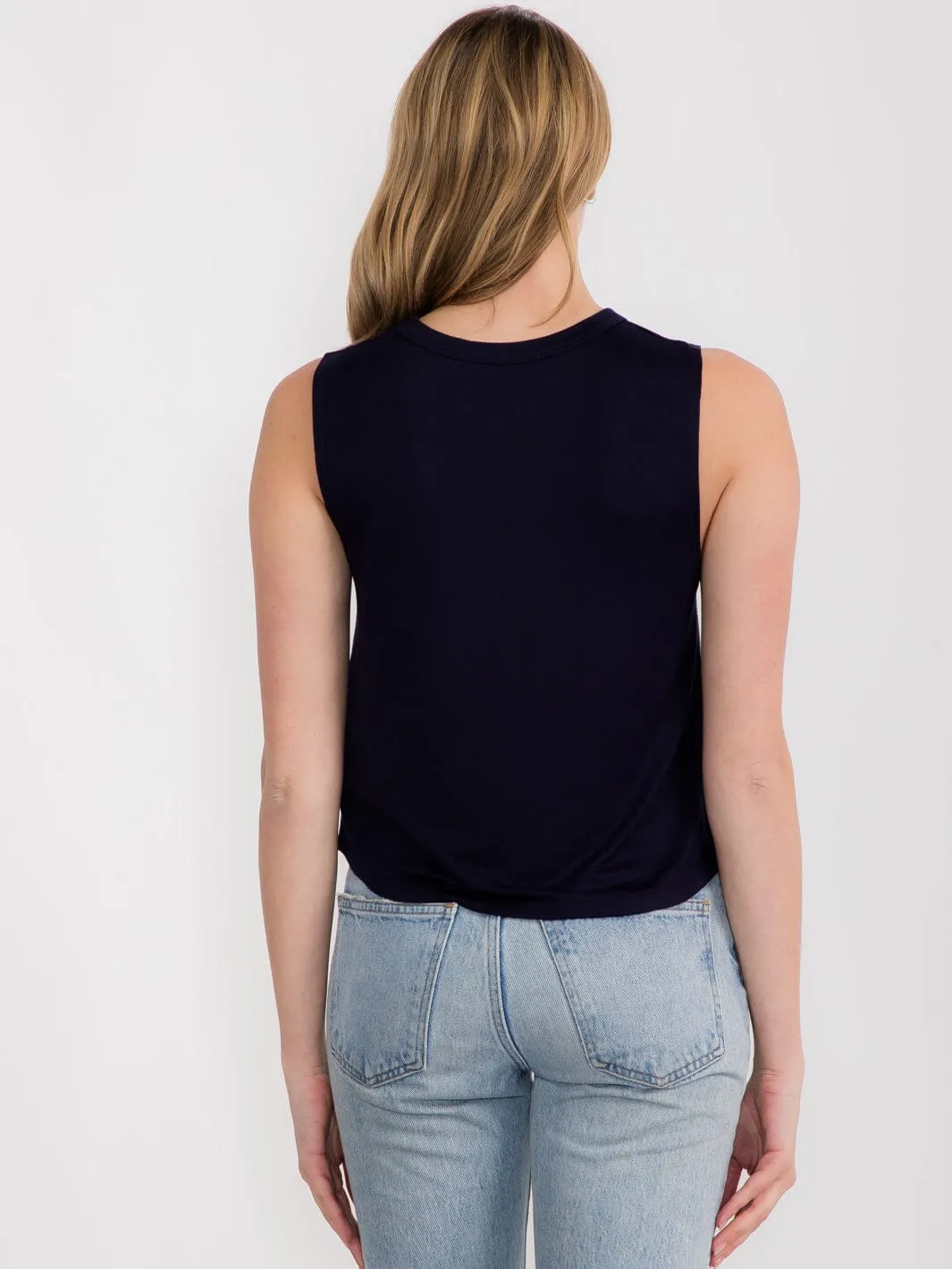 WOMEN'S SLEEVELESS BASIC GRAPHIC TANK TOP