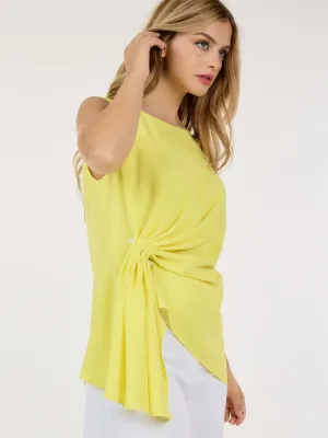 WOMEN'S SLEEVELESS FRONT RUCHED DETAILED TANK TOP
