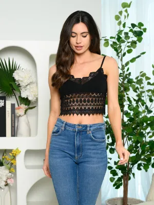 WOMEN'S SLEEVELESS LACE CAMI TOP