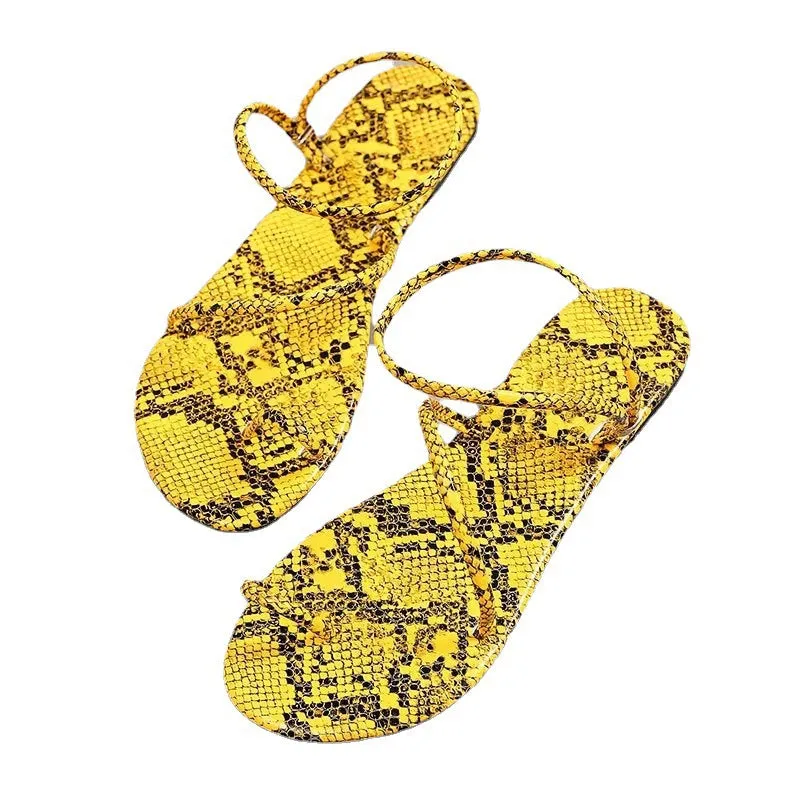 Women's Snake Sandals Mixed Color Flat Designer Slipper Women Colorful Slip On Large Size Flip Flop