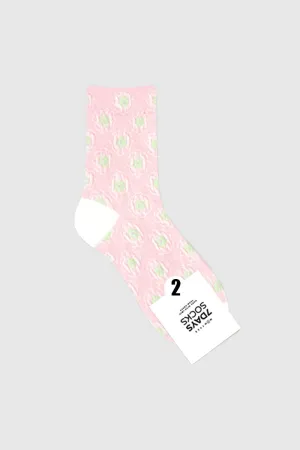 Women's Soft Flower Pattern Crew Socks