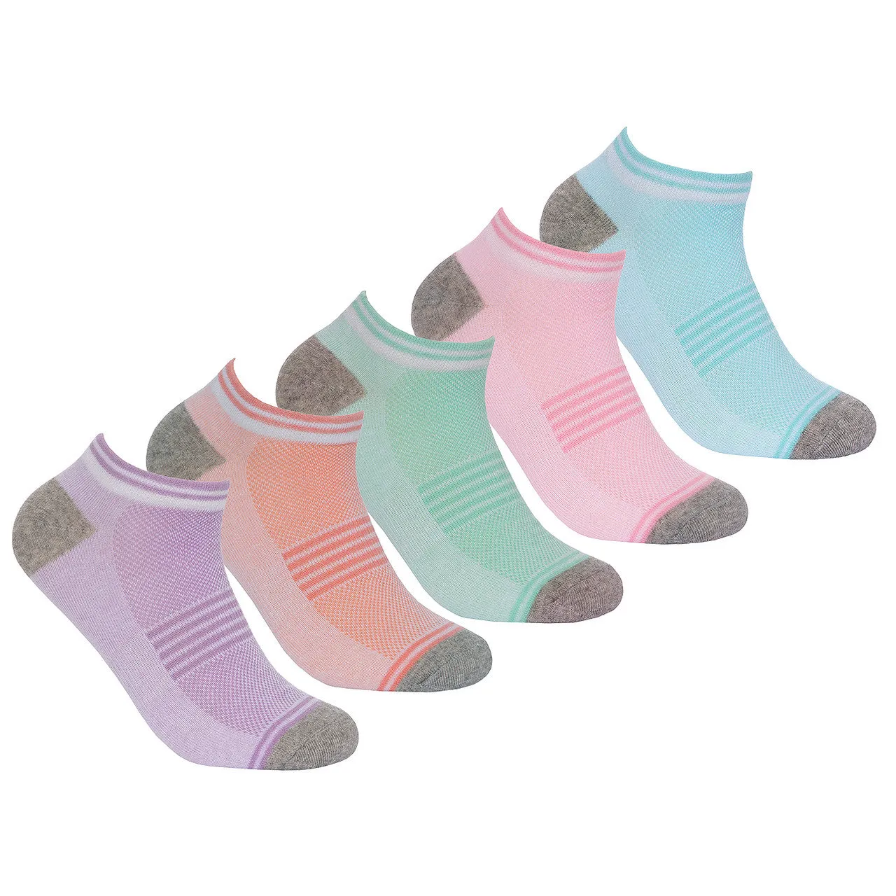 Womens Sports Trainer Socks Ankle Liners 5 Pairs