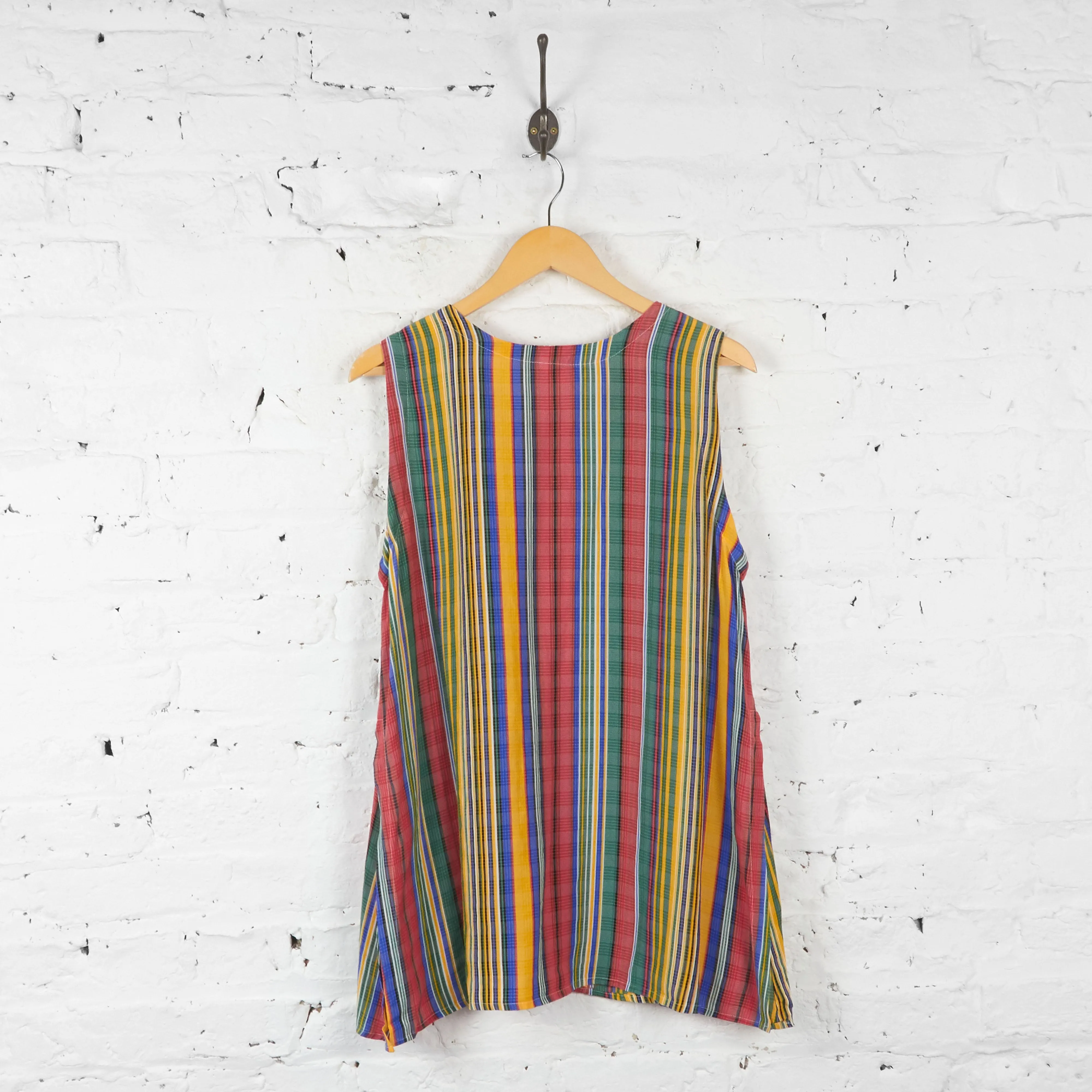 Womens Striped 90s Blouse - Red/Green - Womens L