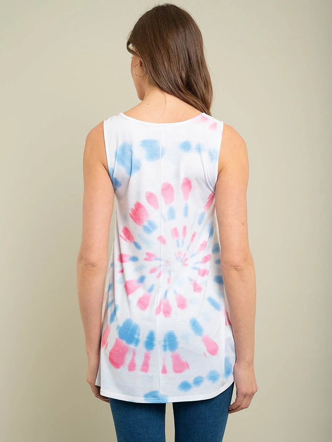 WOMEN'S TIE DYE SUBLIMINATION TANK TOP