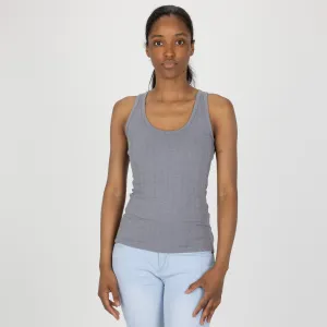 Womens Variegated Ribbed Racer Back Tank - Quicksilver