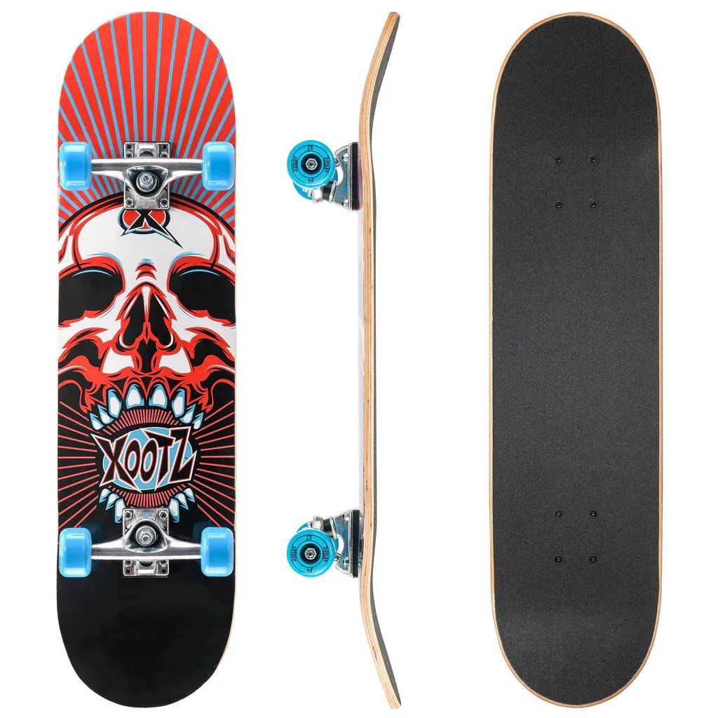 Xootz Doublekick Skateboard LED 31" (Skull)