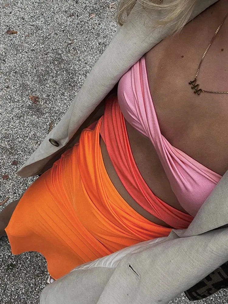 Y2K Twisted Strapless Maxi Dress