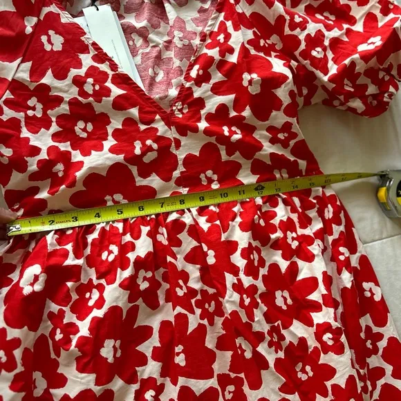 ZARA boho Floral Red Maxi Dress