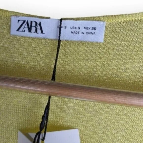 Zara Semi Sheer Yellow Maxi Dress Size Small Women