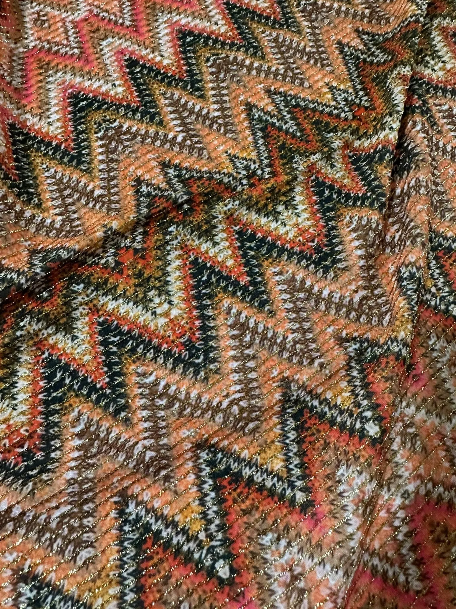 Zigzag Shimmer Ottoman Fabric - 4-Way Stretch Upholstery Material