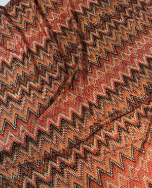 Zigzag Shimmer Ottoman Fabric - 4-Way Stretch Upholstery Material