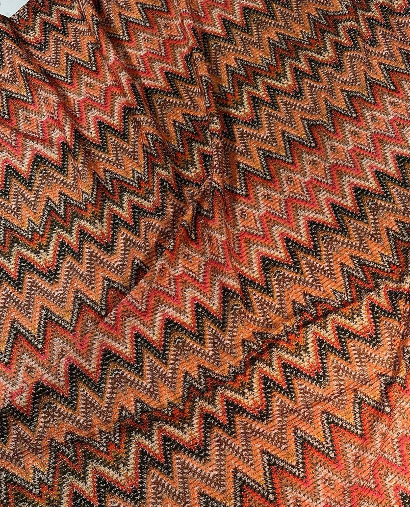 Zigzag Shimmer Ottoman Fabric - 4-Way Stretch Upholstery Material