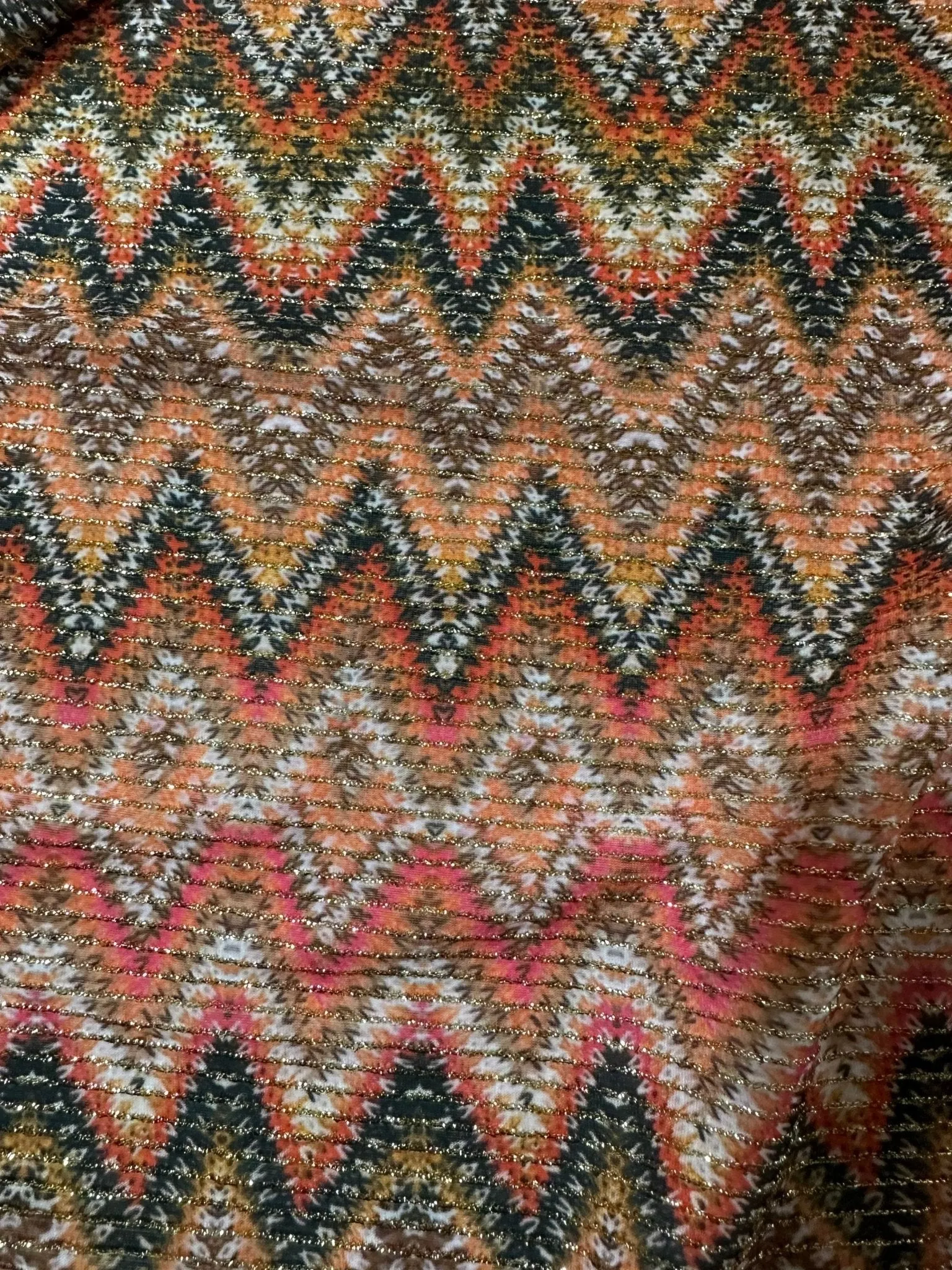 Zigzag Shimmer Ottoman Fabric - 4-Way Stretch Upholstery Material